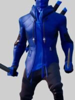 Fortnite Video Game Ninja Blue Leather Jacket