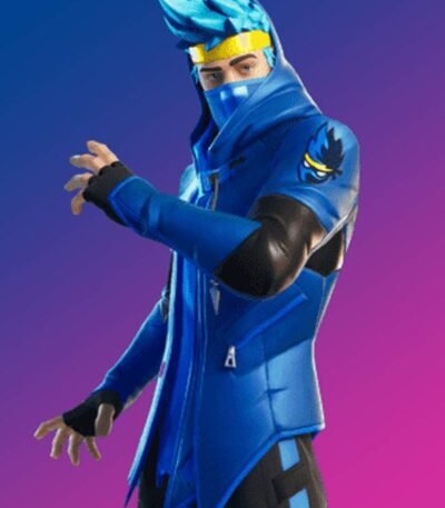 Fortnite Video Game Ninja Blue Leather Jacket