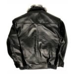 Frank Sheepskin Black Jacket with Chinchilla Collar