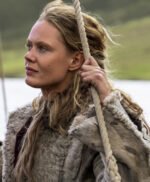 Frida Gustavsson Vikings Valhalla Grey Fur Coat