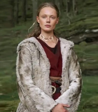 Frida Gustavsson Vikings Valhalla Grey Fur Coat