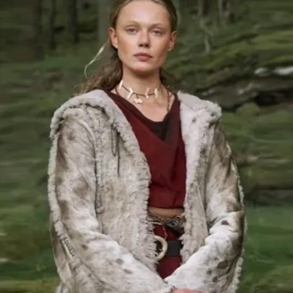 Frida Gustavsson Vikings Valhalla Grey Fur Coat