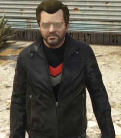 GTA 5 Michael Townley Black Leather Jacket