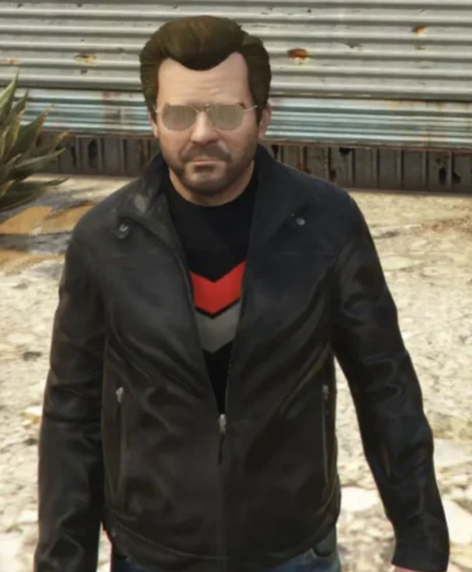 GTA 5 Michael Townley Black Leather Jacket GTA 5 Michael Townley Black Leather Jacket