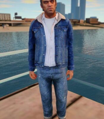 GTA 5 Trevor Philips Blue Denim Jean Jacket