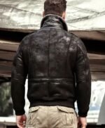 Gabriel Distressed Black G-1 Bomber Leather Jacket