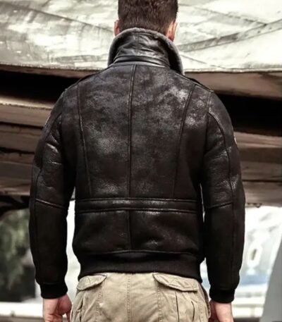 Gabriel Distressed Black G-1 Bomber Leather Jacket