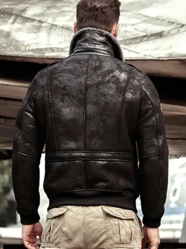 Gabriel Distressed Black G-1 Bomber Leather Jacket
