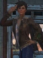 Game Fallout 76 Tracer Brown Leather Jacket