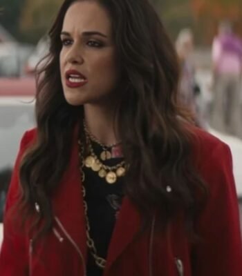General Hospital Amanda Setton Red Biker Suede Jacket