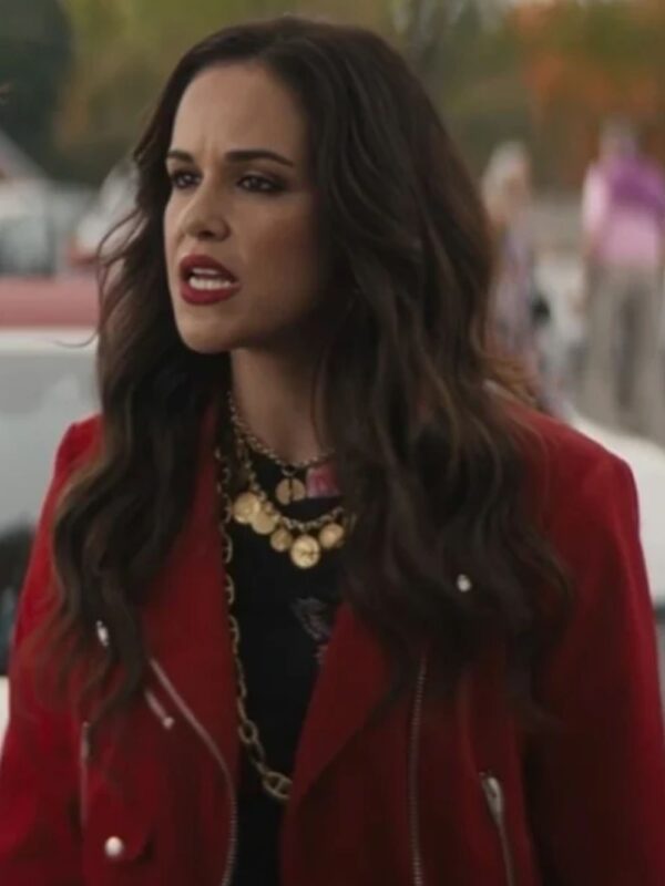 General Hospital Amanda Setton Red Biker Suede Jacket