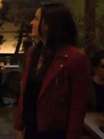 General Hospital Amanda Setton Red Biker Suede Jacket