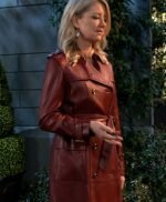 General Hospital Nina Reeves Maroon Leather Coat