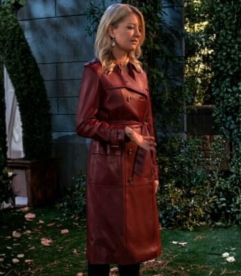 General Hospital Nina Reeves Maroon Leather Coat