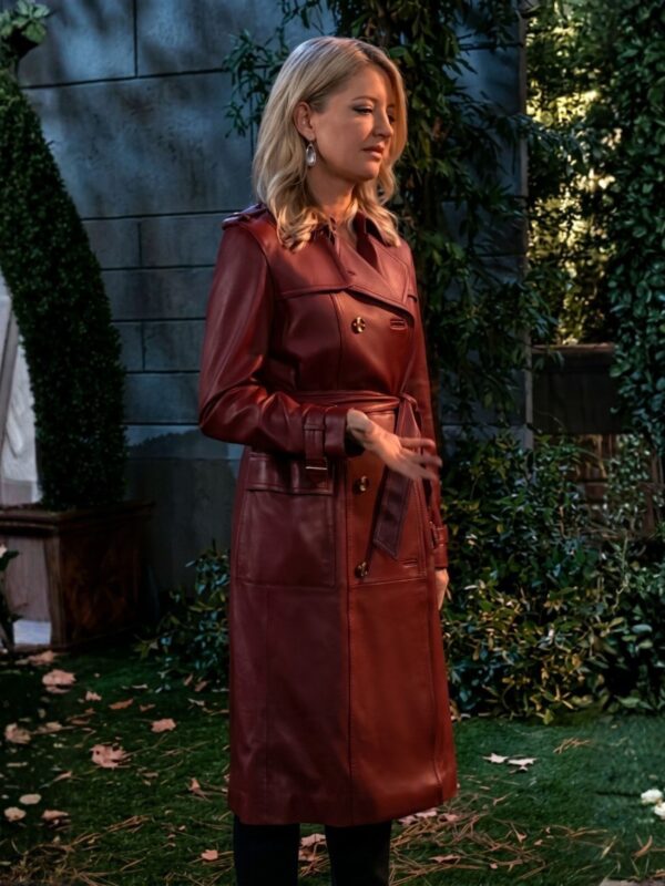 General Hospital Nina Reeves Maroon Leather Coat
