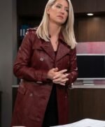 General Hospital Nina Reeves Maroon Leather Coat