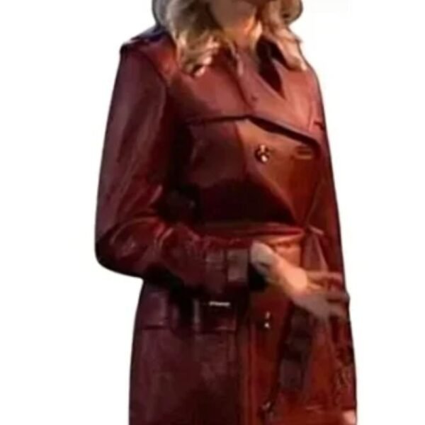 General Hospital Nina Reeves Maroon Leather Coat