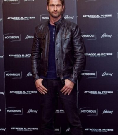 Gerard Butler Olympus Has Fallen Black Leather Jacket