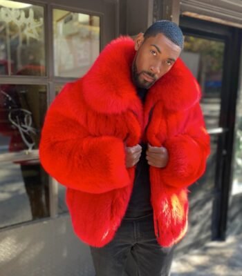 Gideon Mink Fur Red Coat