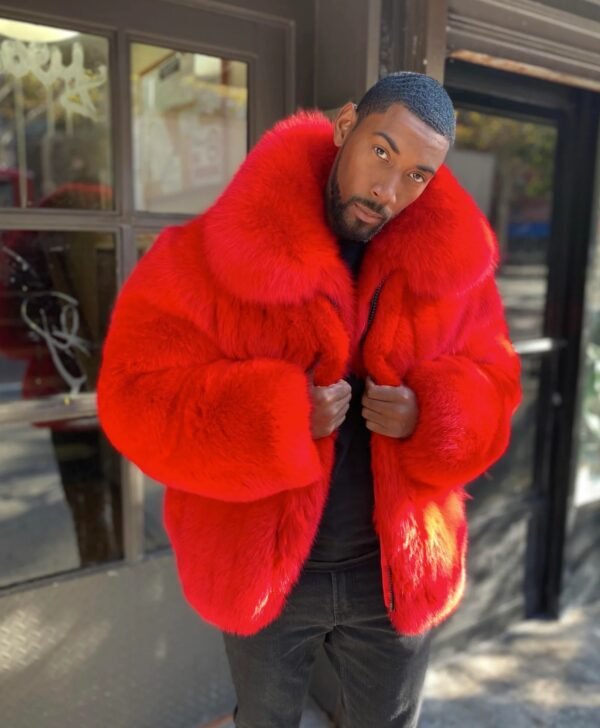 Gideon Mink Fur Red Coat