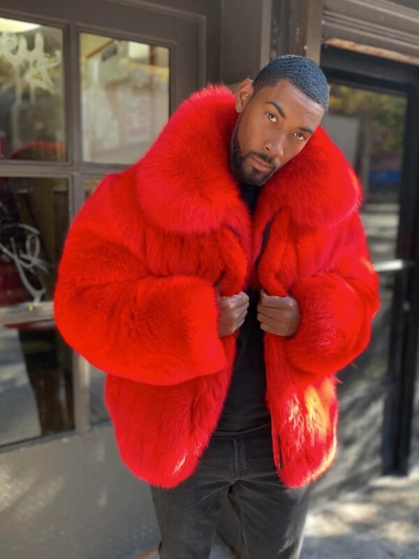 Gideon Mink Fur Red Coat