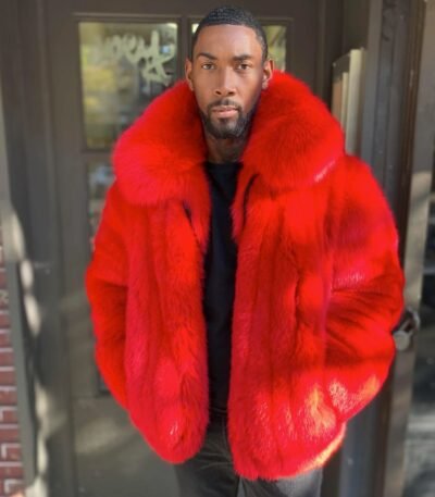 Gideon Mink Fur Red Coat