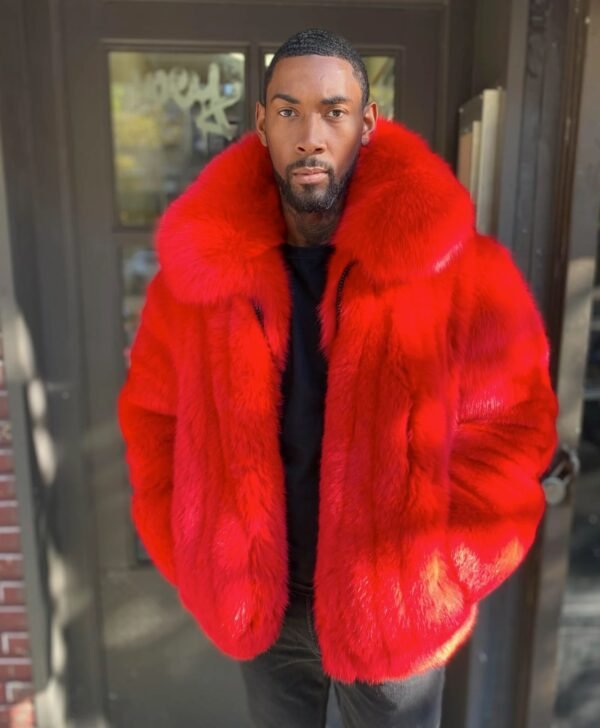Gideon Mink Fur Red Coat