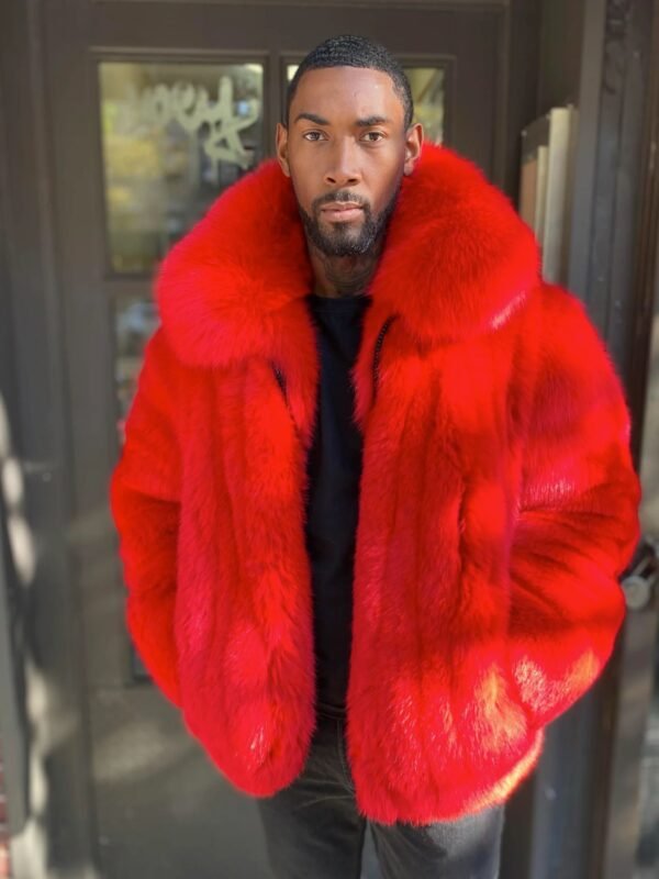 Gideon Mink Fur Red Coat