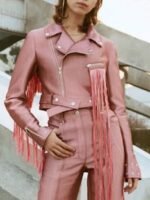 Gigi Hadid Pink Biker Jacket