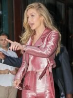Gigi Hadid Pink Biker Jacket