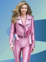 Gigi Hadid Pink Biker Jacket
