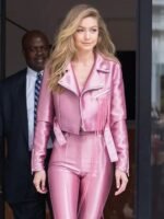 Gigi Hadid Pink Biker Jacket