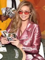 Gigi Hadid Pink Biker Jacket
