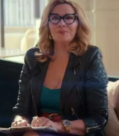 Glamorous 2023 Kim Cattrall Black Quilted Jacket