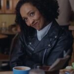 Good Grief 2023 Ruth Negga Black Leather Biker Jacket