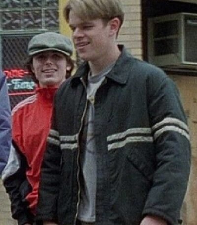 Good Will Hunting Matt Damon Black Leather Jacket