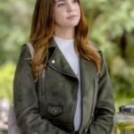Good Witch Grace Russell Green Biker Leather Jacket