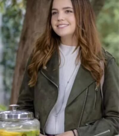 Good Witch Grace Russell Green Biker Leather Jacket