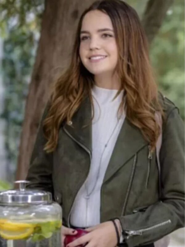 Good Witch Grace Russell Green Biker Leather Jacket