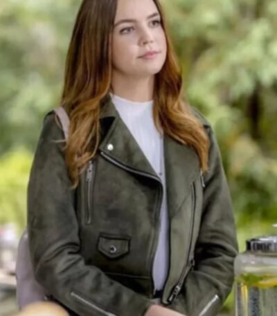 Good Witch Grace Russell Green Biker Leather Jacket