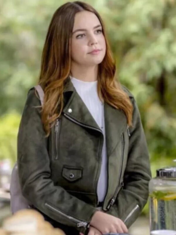 Good Witch Grace Russell Green Biker Leather Jacket
