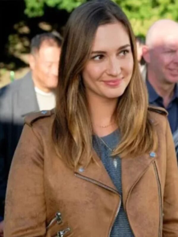 Good Witch Joy Harper Brown Biker Jacket