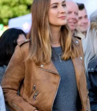 Good Witch Joy Harper Brown Biker Jacket