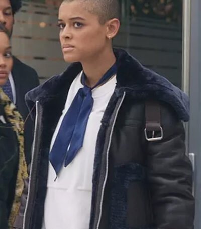 Gossip Girl Julien Calloway Fur Trim Leather Jacket