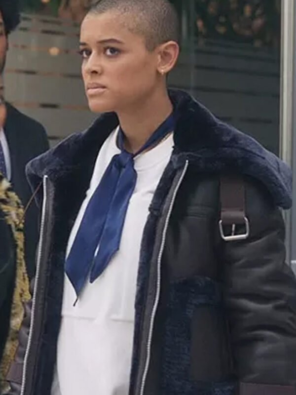 Gossip Girl Julien Calloway Fur Trim Leather Jacket