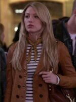 Gossip Girl Serena Van Woodsen Brown Coat
