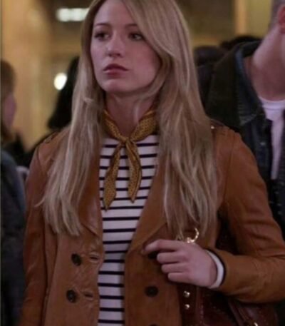 Gossip Girl Serena Van Woodsen Brown Coat