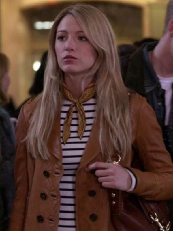 Gossip Girl Serena Van Woodsen Brown Coat