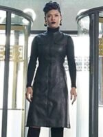 Grace Byers The Gifted Leather Coat