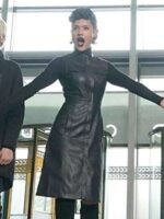 Grace Byers The Gifted Leather Coat